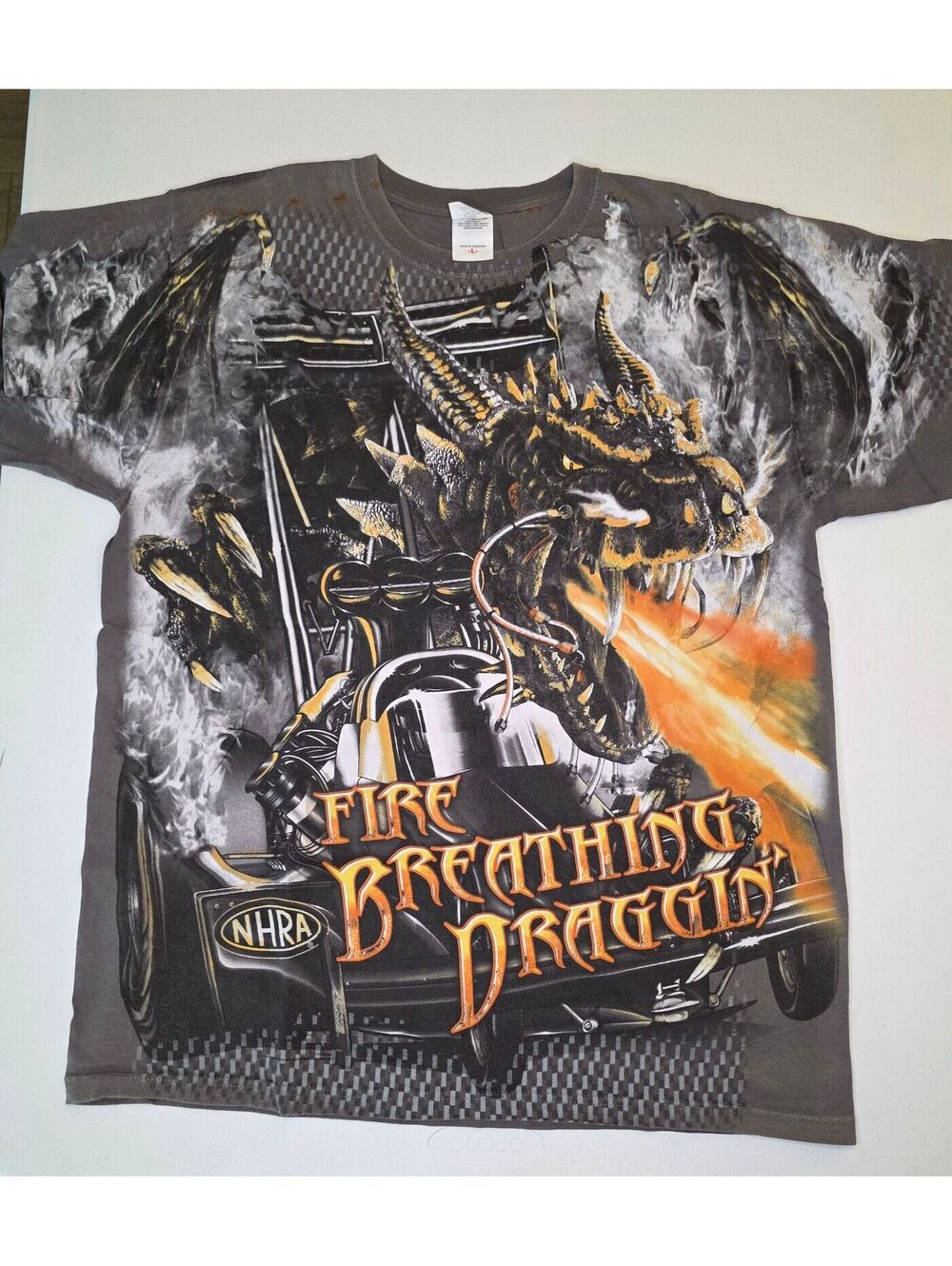 Vintage NHRA Racing "Fire Breathing Draggin" AOP Tee